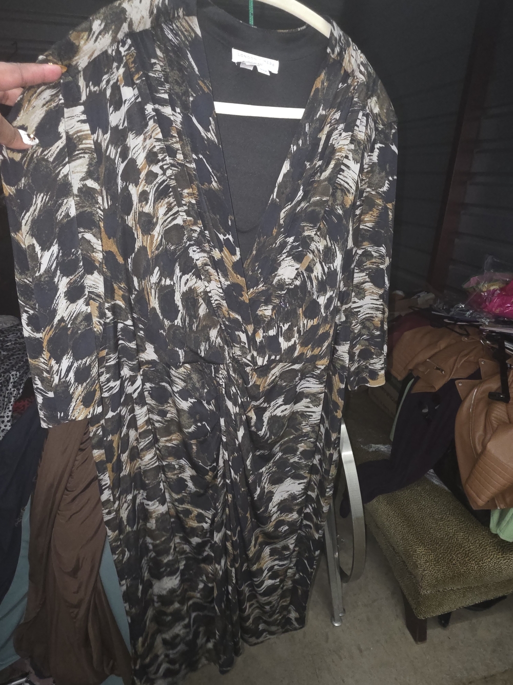Women's V-neck Animal printed  Dress